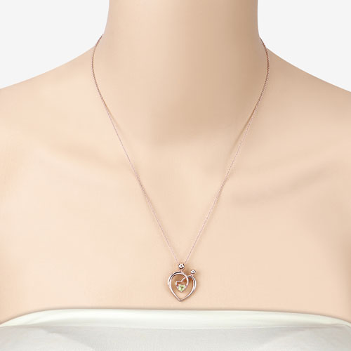 0.25 Carat Genuine Peridot Sterling Silver Pendant