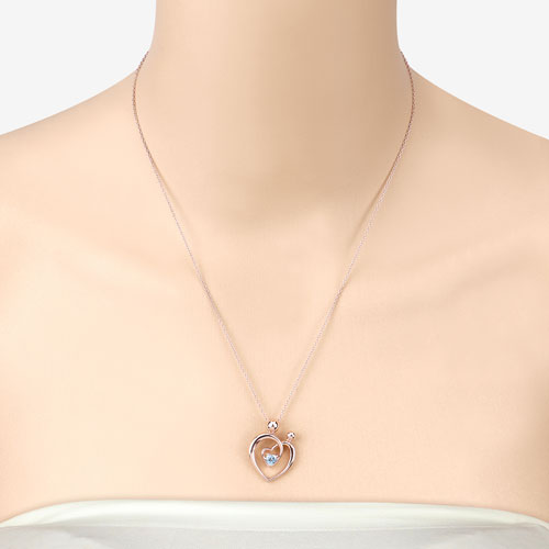 0.28 Carat Genuine Swiss Blue Topaz Pendant in Sterling Silver