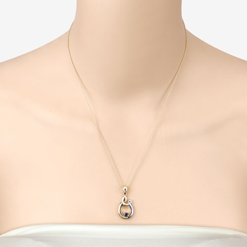 Colgante de Zafiro Azul Genuino de 0.19 Quilates en Plata Esterlina
