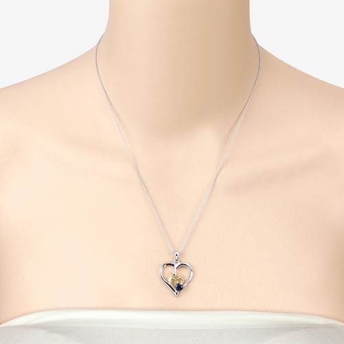 0.50 Carat Genuine Blue Sapphire Pendant in Sterling Silver