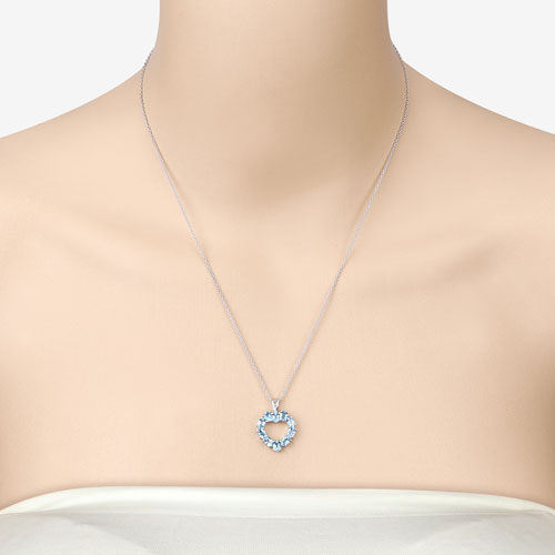 1.90 Carat Genuine Swiss Blue Topaz Pendant in Sterling Silver