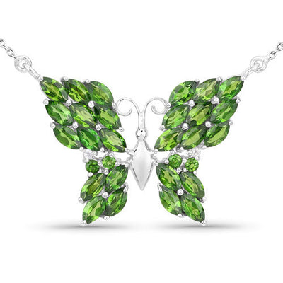 4.88 Carat Genuine Chrome Diopside & White Topaz Pendant
