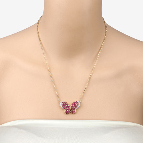 Pendentif en rubis véritable de 4,15 carats et zircon blanc en argent sterling