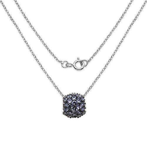 3.08 Carat Genuine Tanzanite Pendant in .925 Sterling Silver