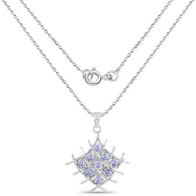 0.90 Carat Genuine Tanzanite .925 Sterling Silver Pendant