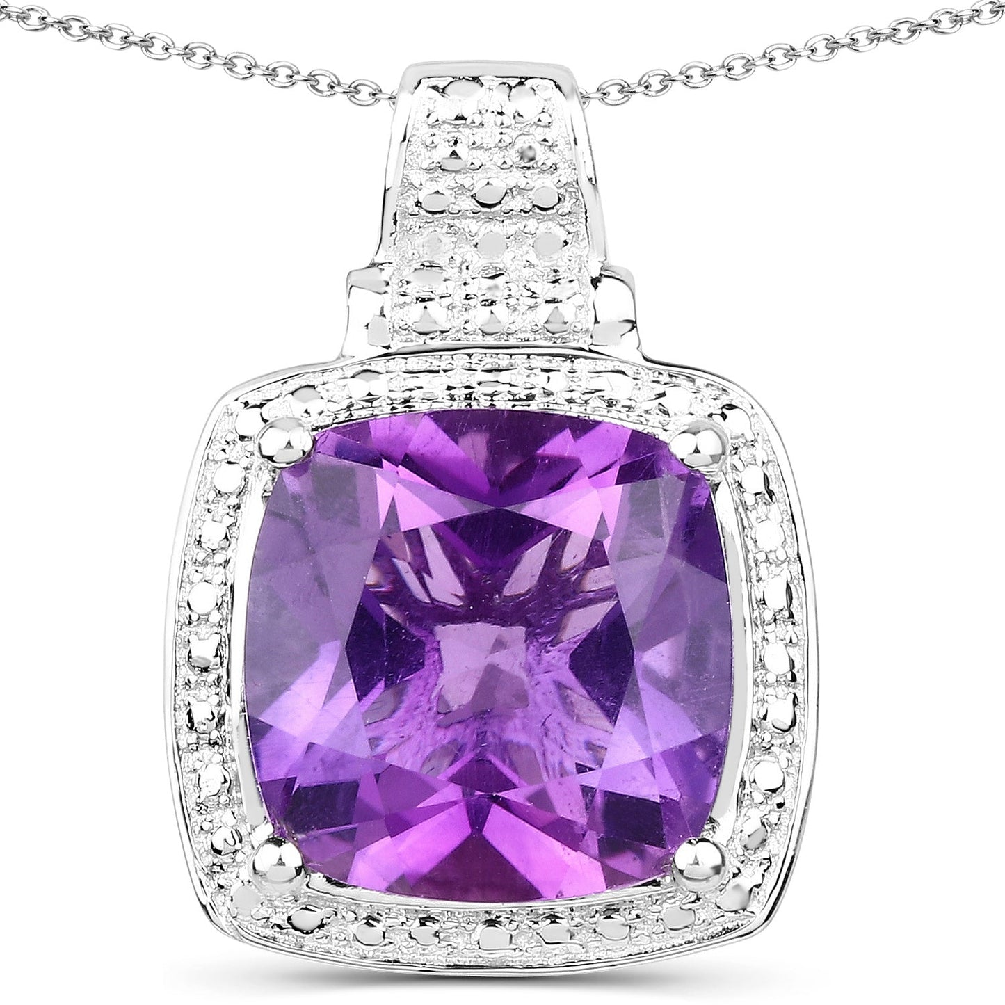 Colgante de Amatista Genuina de 5.85 Quilates en Plata Esterlina