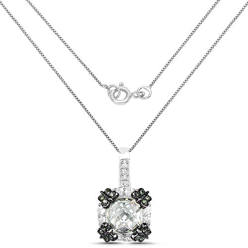 Pendentif multi-stones en argent sterling .925 de 2,72 carats