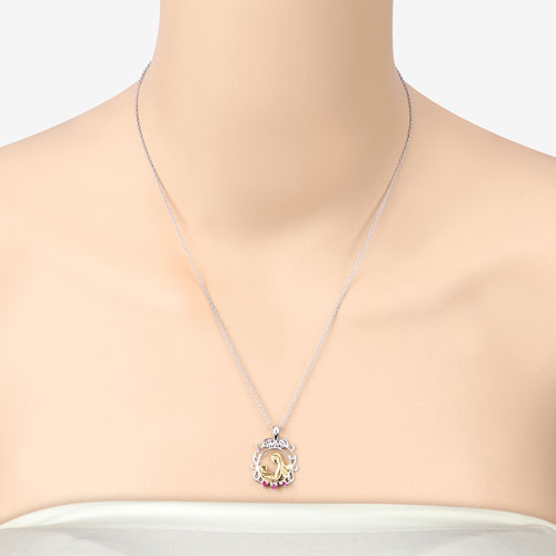 Pendentif en argent sterling .925 avec rubis véritable de 0,14 carat