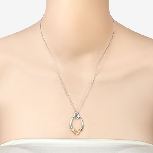 Pendentif en argent sterling .925 avec émeraude véritable de 0,15 carat