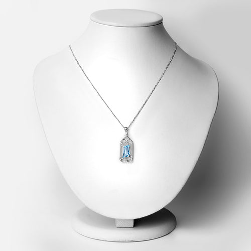 Pendentif en Topaze Suisse Bleue et Topaze Blanche de 4,57 Carats