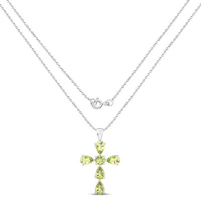 Elegant 2.24 Carat Genuine Peridot Sterling Silver Pendant