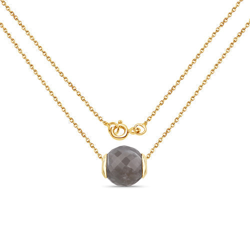 16.79 Carat Genuine Grey Moonstone Pendant in Sterling Silver