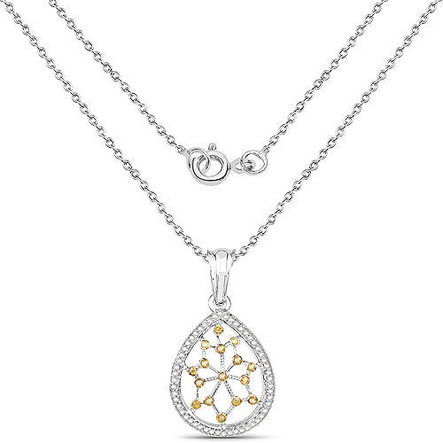 Colgante de Diamante Blanco y Diamante Amarillo de 0.45 Quilates