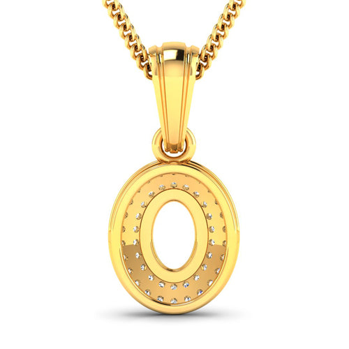 Pendentif en or jaune 14K avec diamant blanc véritable de 0,17 carat