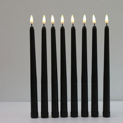 Pack of 6 Black LED Flameless Taper Candles