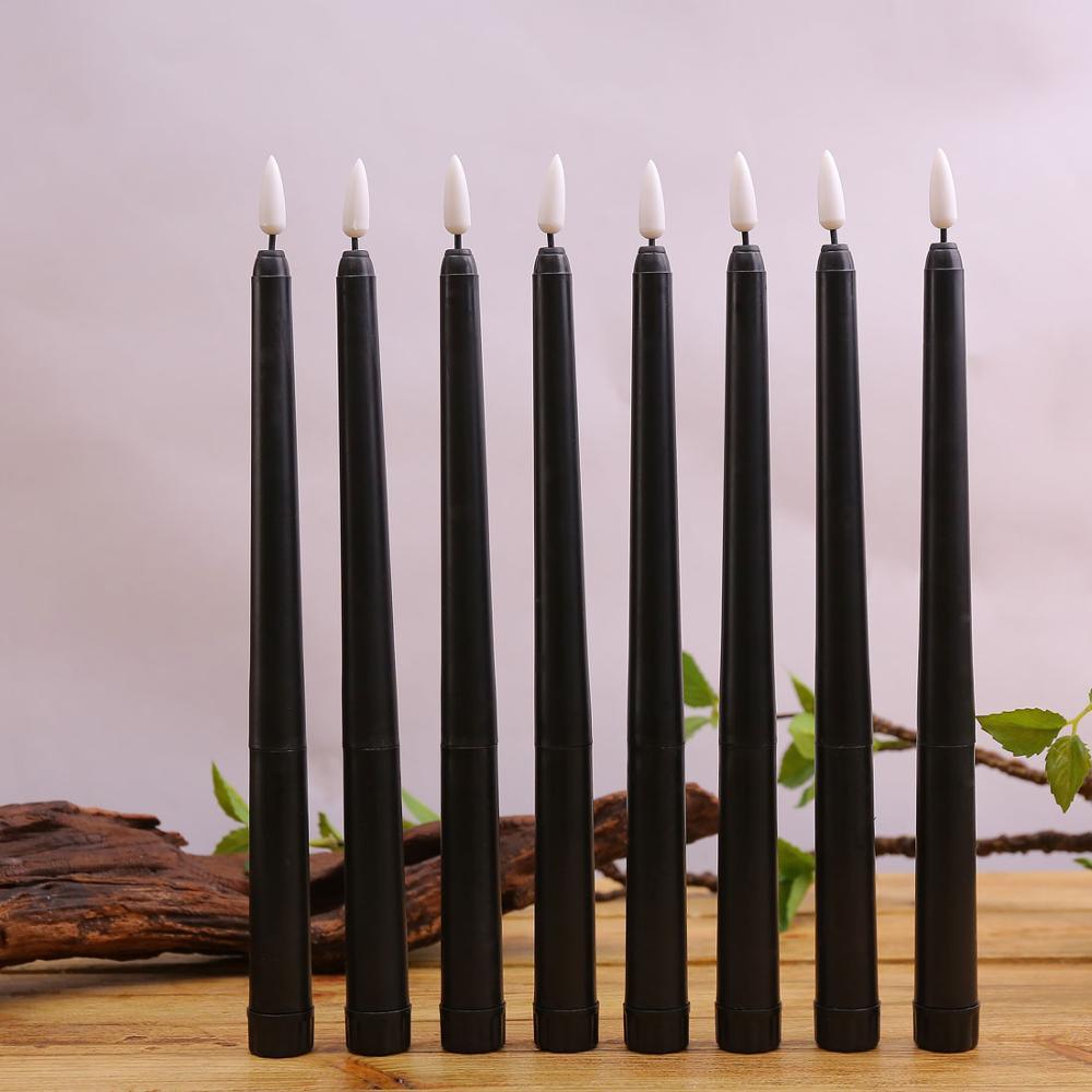 Pack of 6 Black LED Flameless Taper Candles
