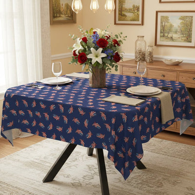 Mantel de mesa con mapa patriótico de EE. UU. – Diseño en rojo, blanco y azul