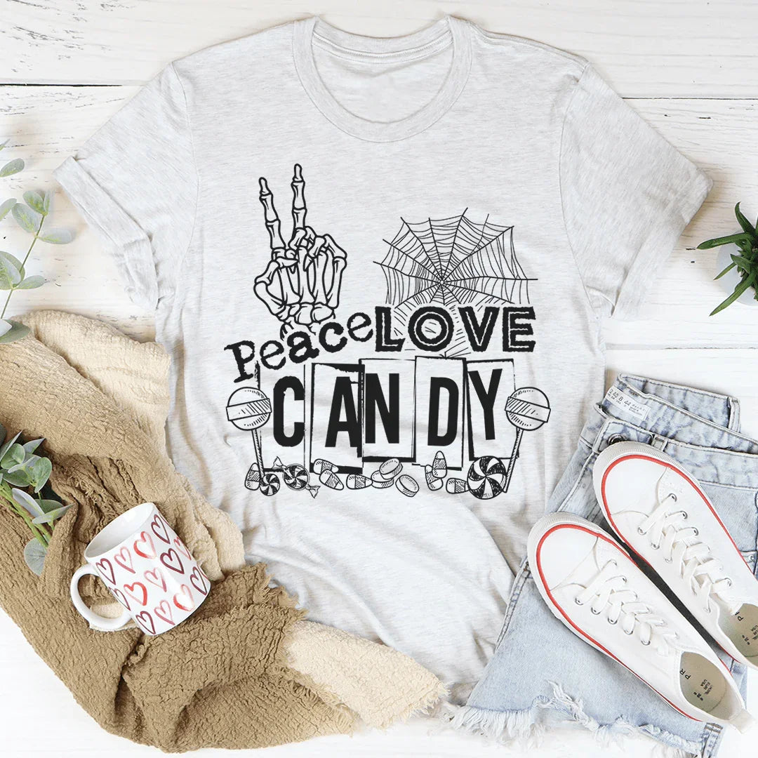 Camiseta Peace Love Candy