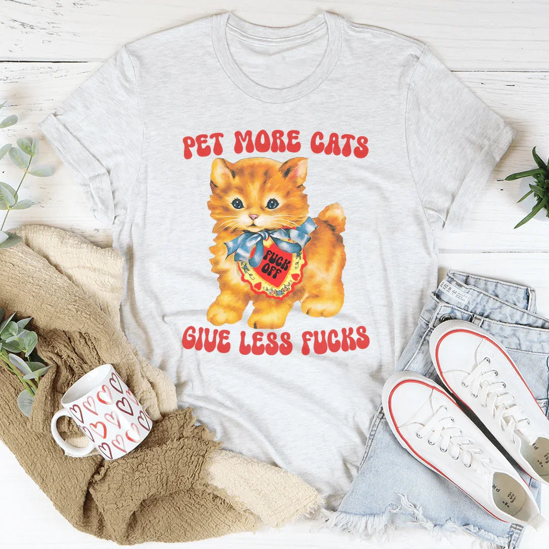 Camiseta "Acaricia más gatos"