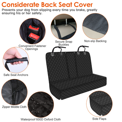 Waterproof Dog Car Seat Cover with Seat Belt for Pets