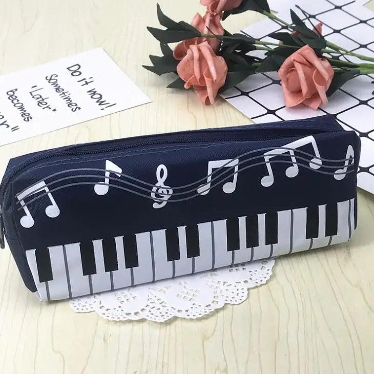 Trousse à crayons avec notes de musique et clavier de piano - Grande capacité et élégante