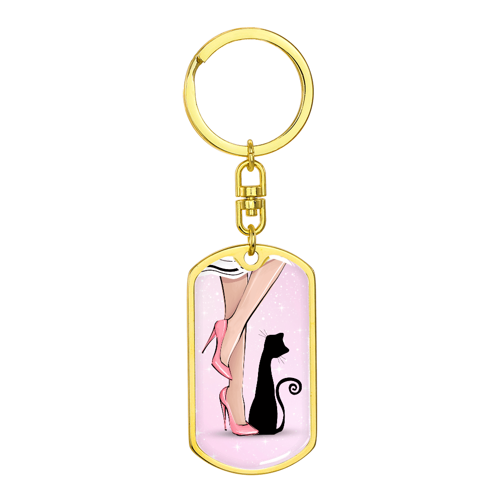 Llavero de Piernas de Dama Gato Rosa