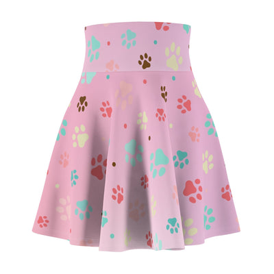Pink Pet Paw Print Skater Skirt - Fun for Animal Lovers