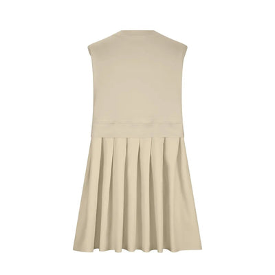 Pleated Round Neck Sleeveless Mini Dress - Korvel