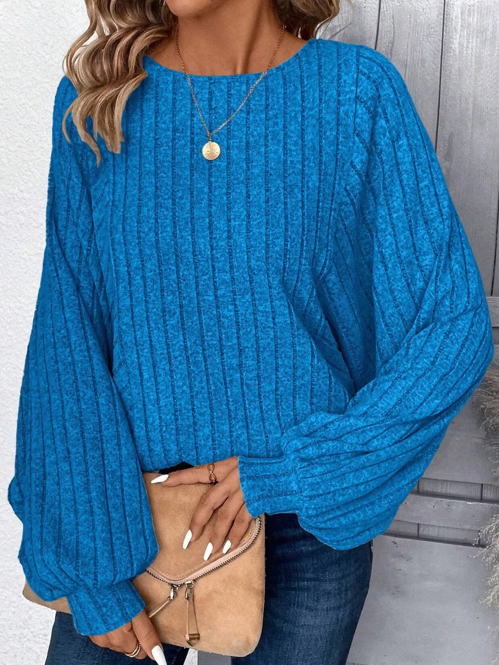 Plus Size Round Neck Batwing Sleeve T-Shirt - Korvel