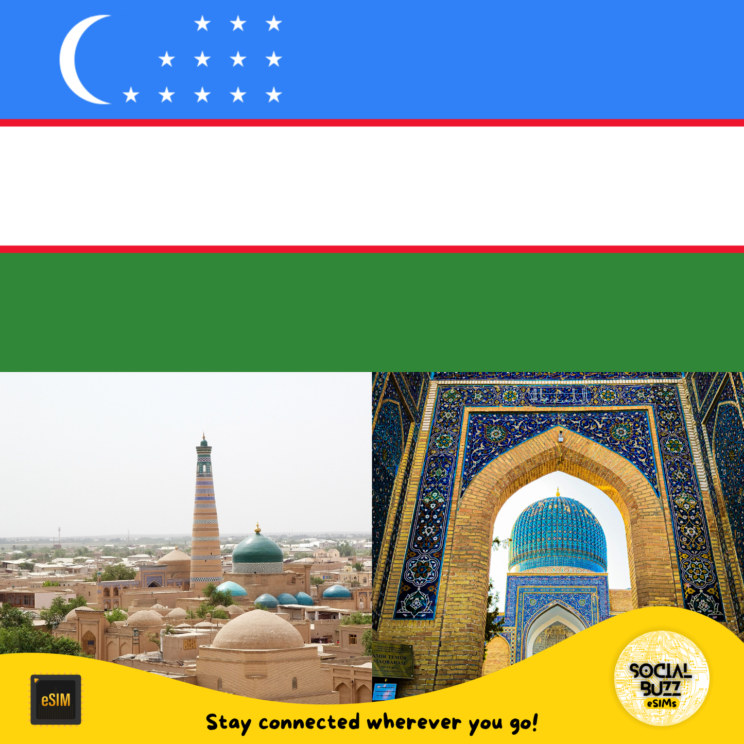 Forfait de données Internet eSIM pour l'Ouzbékistan