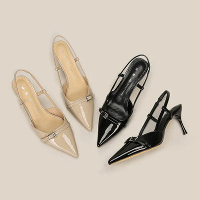 Elegant Pointed Toe Slingback Pumps