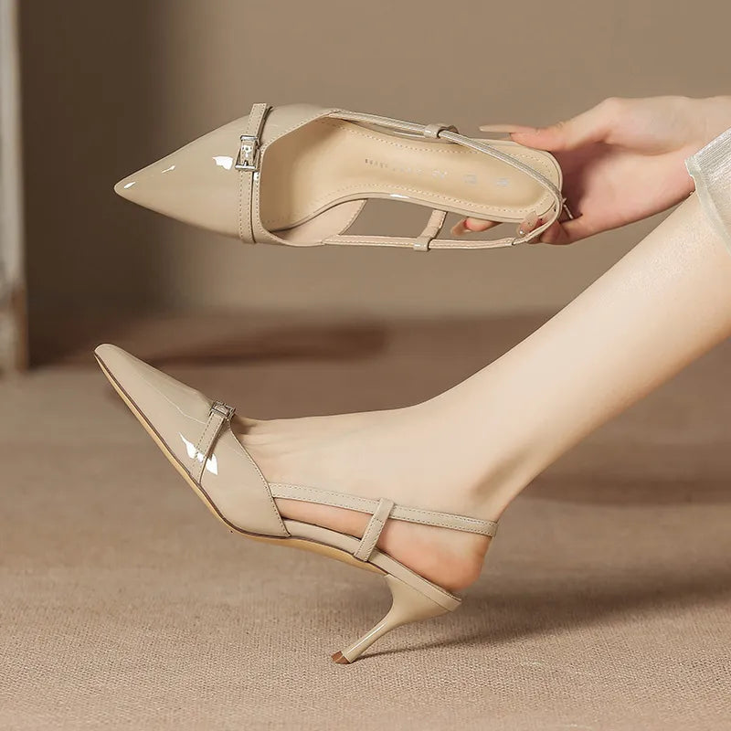 Elegant Pointed Toe Slingback Pumps