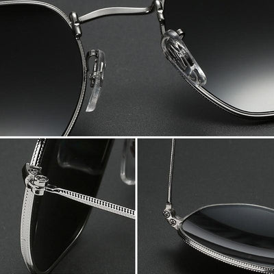 Lunettes de soleil hexagonales tendance avec verres polarisés