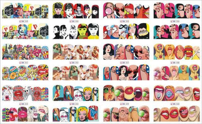 Pop Art Nail Stickers - Creative Comic Designs for Manicures