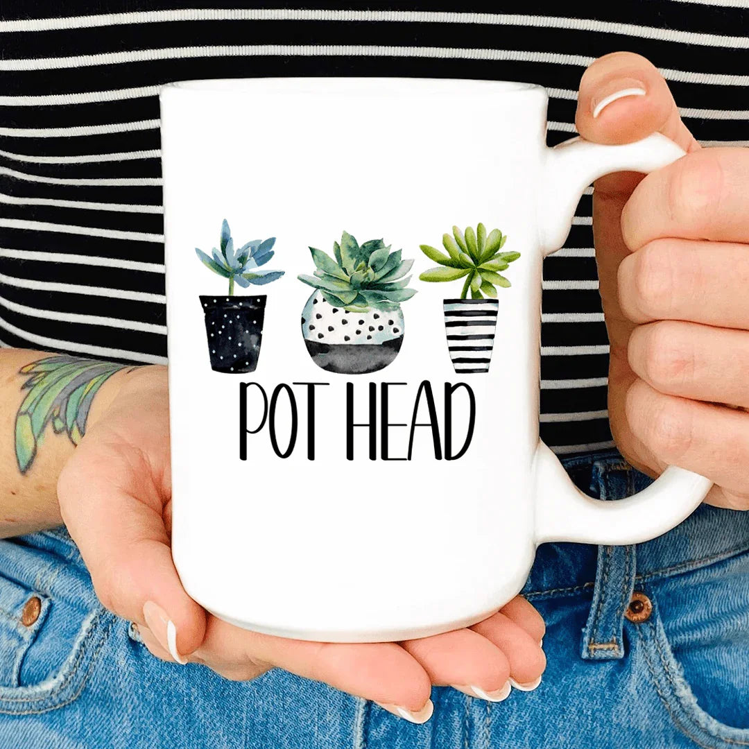 Pot Head Mug - 15 oz High-Quality Ceramic Drinkware