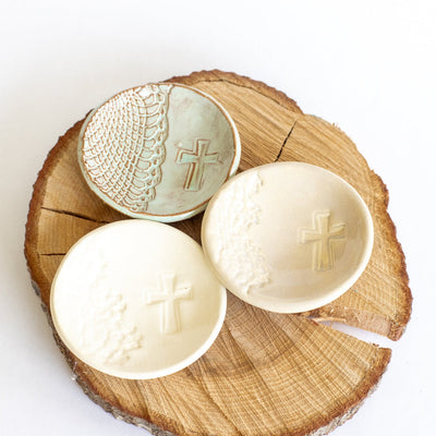 Artisan Cross Trinket Dish - No Gold Accents - Korvel