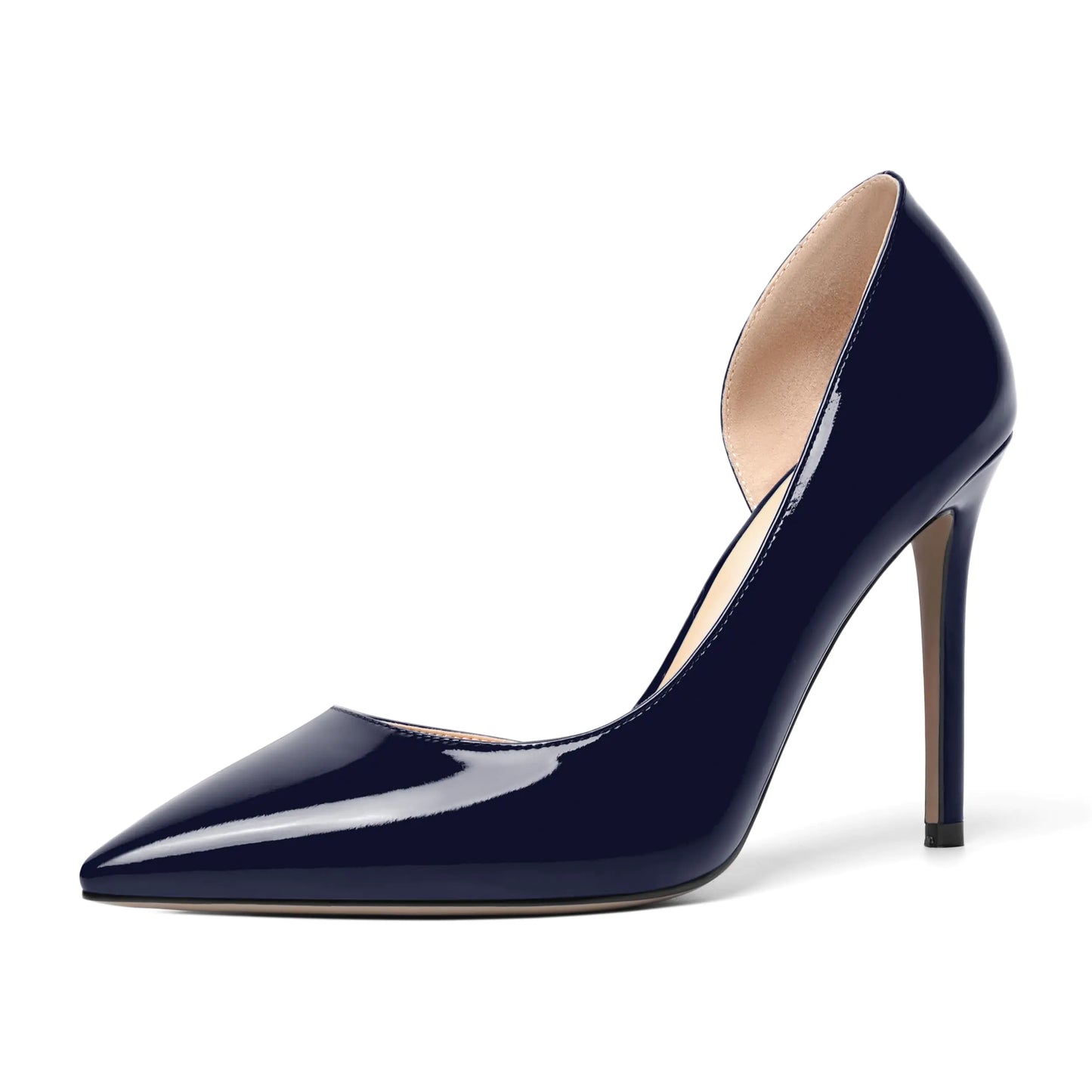 ROSERWISH Pompes à Talons Hauts en Vernis Bleu Marine pour Femmes - Taille 8