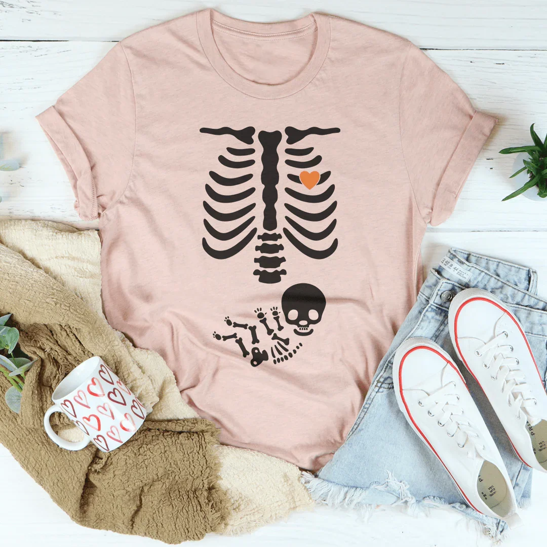 Pregnant Skeleton Baby Boy T-Shirt