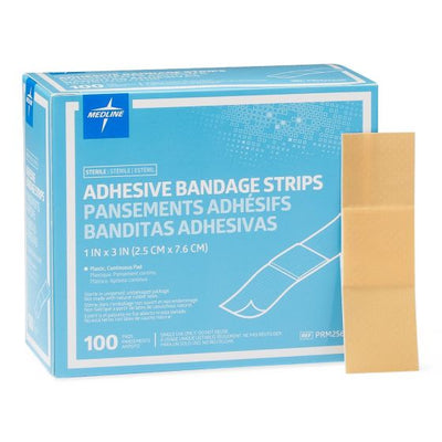 Sterile Adhesive Bandages, 1" x 3", 100 Count