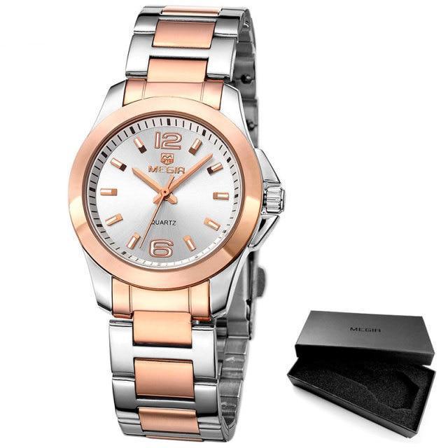 Reloj de Cuarzo para Mujeres en Negro y Plata Elegante - Diseño Impermeable