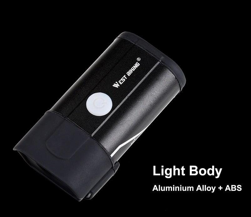 USB Rechargeable LED Front Bicycle Light - Waterproof & Bright