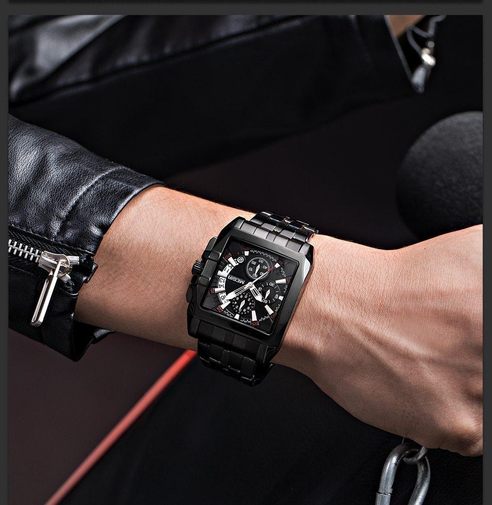 Montre analogique à quartz pour homme élégante avec fonctionnalités lumineuses