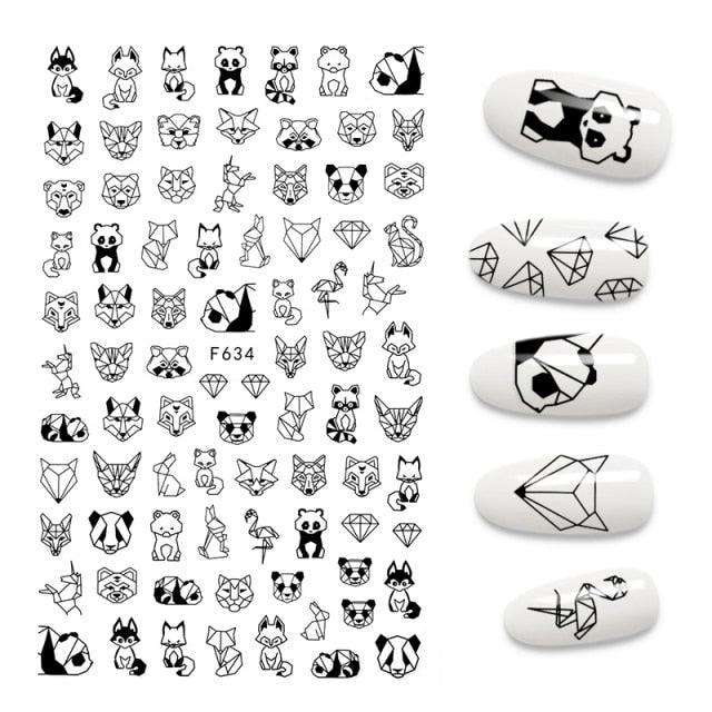 Calcomanías de Uñas 3D - Diseño de Hojas, Mariposas y Corazones