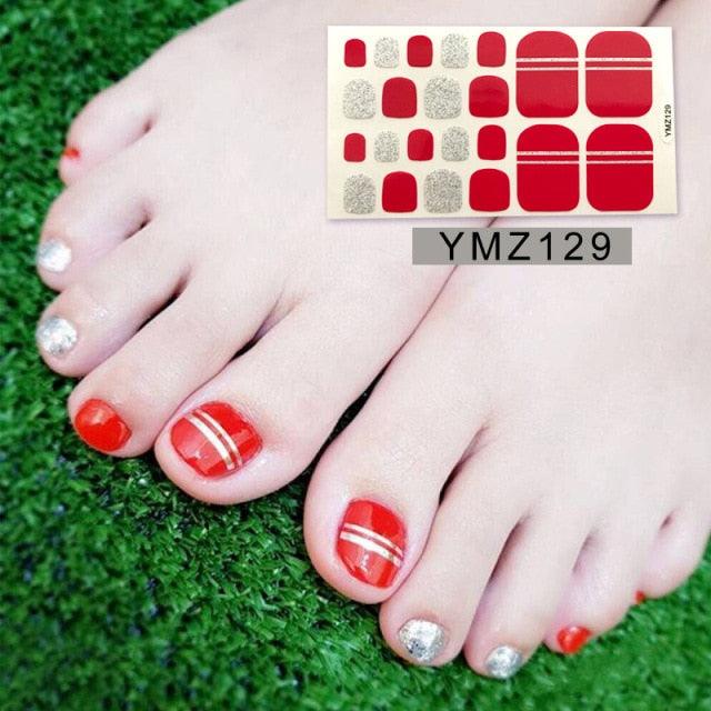 Calcomanías de Arte para Uñas de Pies Impermeables Premium - Patrones Mixtos