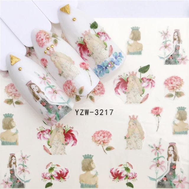Diseños de Animales Florales Calcomanías de Uñas de Transferencia de Agua