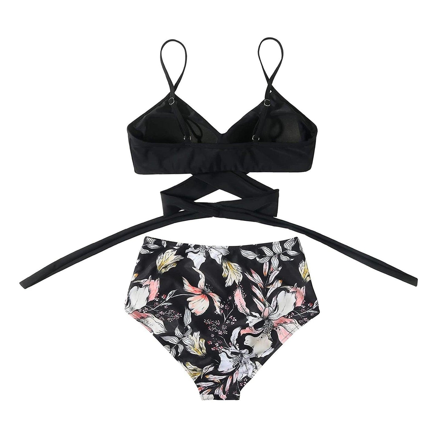 Modern Floral High Waist Bikini Set for Women