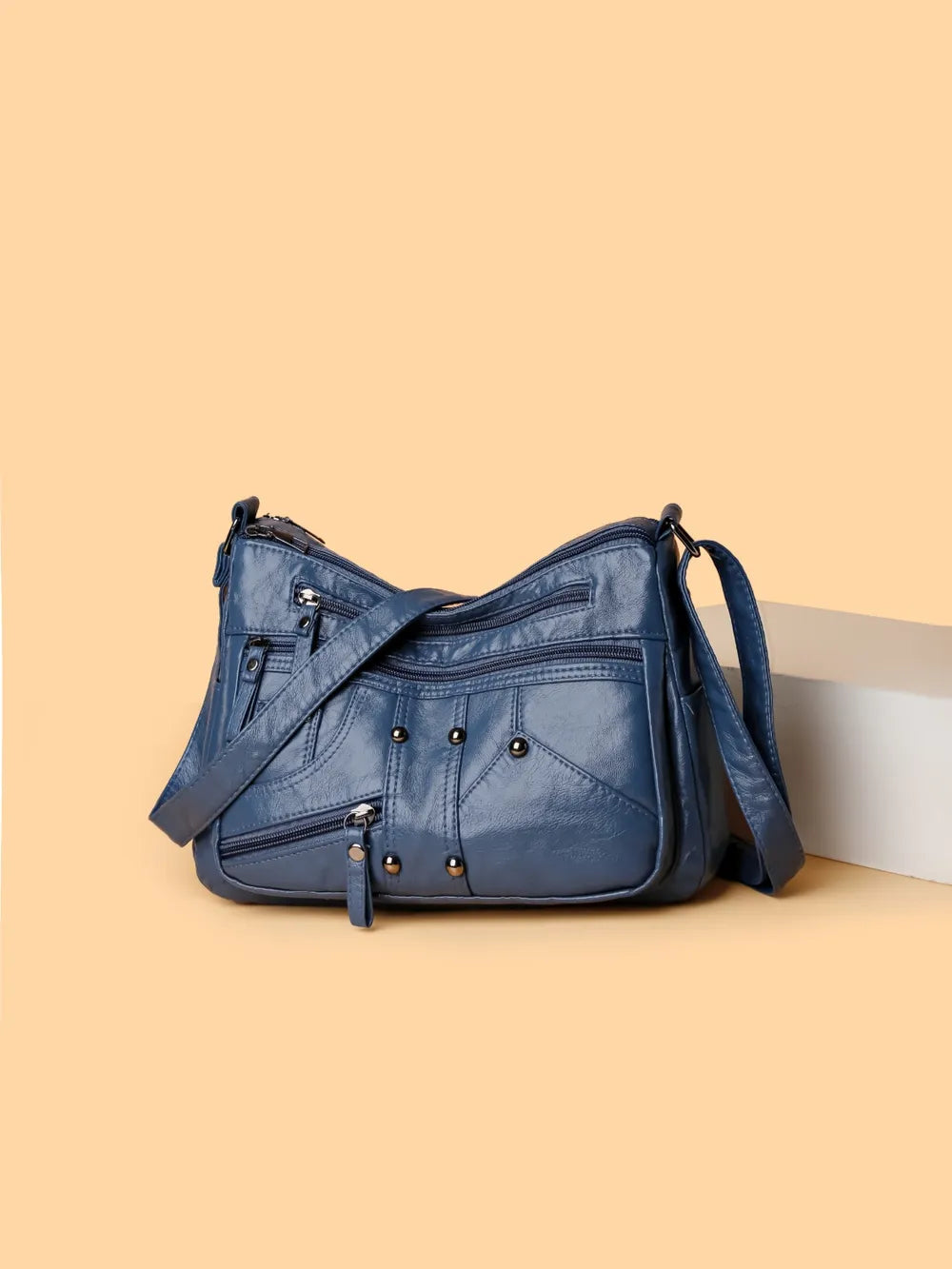 PU Leather Adjustable Strap Shoulder Bag - Korvel