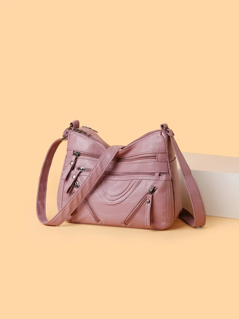 Premium PU Multi-Compartment Crossbody Bag