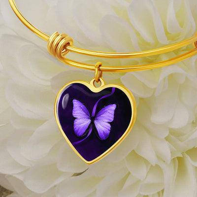 Pulsera de Concienciación sobre Convulsiones Mariposa Púrpura