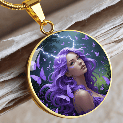 Empowerment Purple Butterfly Pendant Necklace - Korvel